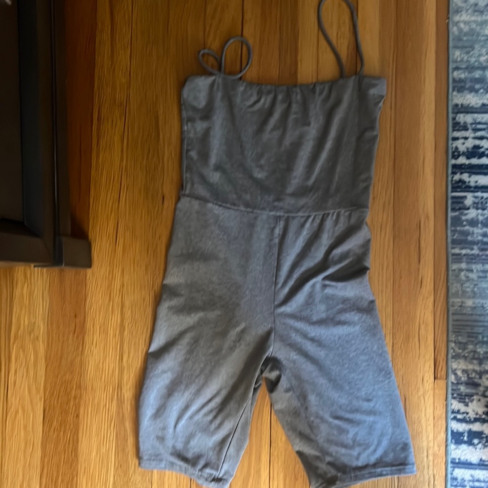 Fashion nova grey cotton stretch romper